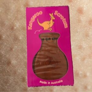 NEW IN BOX - Kangaroo Scrotum leather drawstring wallet bag - awesome & useful